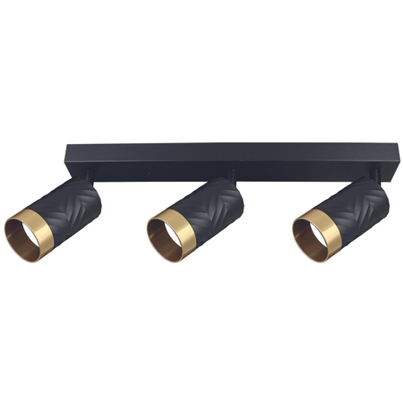 Nástěnné a stropní bodové svítidlo 3x GU10 Black Gold ARRAS Sanico Goldlux