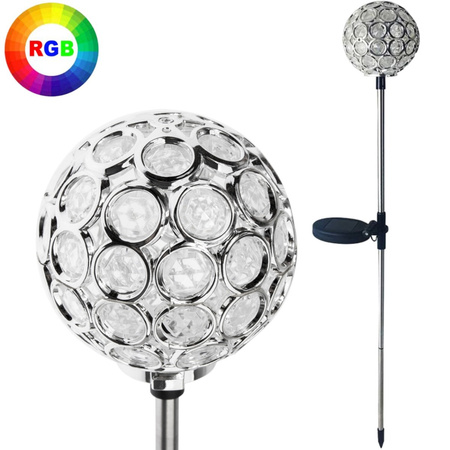 LED solární zahradní lampa PLASTER embedded RGB 70cm VOLTENO