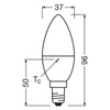 LED žárovka B37 Candle E14 3,3W = 25W 250lm 4000K Neutral 220° PCR LAMPS Osram