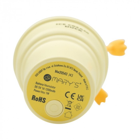 Dětské noční LED světlo 1W 3000-6500K teplá a studená bílá USB dobíjecí 1200mAh Žlutá|Bílá MARY'S LODO-BAG