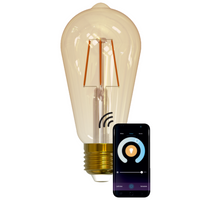 E27 ST64 LED žárovka 5.5W 470lm 1800K-2700K 320° Filament GOLDLUX (Polux) Smart WiFi TUYA