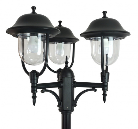 Stožár venkovní zahradní lampy LANTERN E27 Prince OGMWN 3 O 195-295cm černá Su-Ma