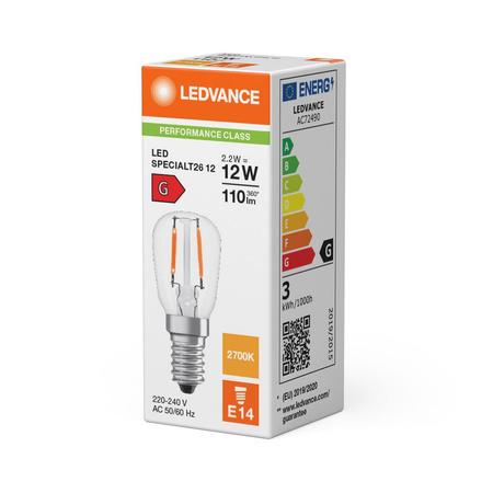 LED žárovka T26 E14 1,3W = 10W 110lm 2700K teplá bílá FILAMENT LEDVANCE