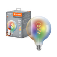 LED žárovka E27 4,8W = 40W 470lm RGBW CCT Stmívatelná SMART+ WiFi Filament Globe Ledvance