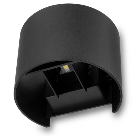 Zahradní nástěnná lampa 2x 3W, nastavitelné nahoru a dolů 4000K Černá PINUS LUMILED