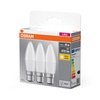 3x LED žárovka B37 Candle B22d 4,9W = 40W 470lm 2700K Warm 200° BASE Osram