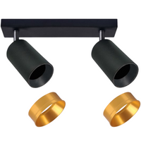 Pásové svítidlo Stropní a nástěnné LED svítidlo 2 x GU10 MARIBEL Black GOLDLUX (Polux)