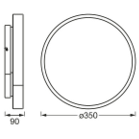 LED stropní svítidlo ORBIS BACKLIGHT 28W 2400lm RGB CCT 35cm SMART+ WIFI LEDVANCE černá