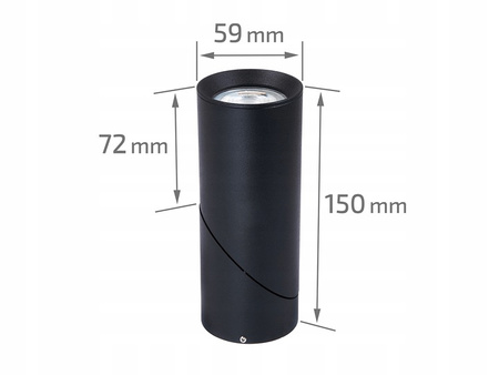 GU10 LED nástěnné svítidlo. pohyblivé. černá Tuba Spot RITA