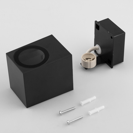 Zahradní nástěnná lampa GU10, čtvercové Černá ALLIUM LUMILED