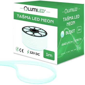 NEON LED pásek 12V 10W 120LED Modrý IP67 6x12mm 1m Lumiled