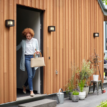 LED zahradní lampa nástěnná lampa PARTERRE myGarden 8W 2700K IP44 kostka černá PHILIPS