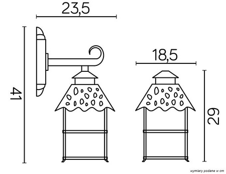 Venkovní zahradní svítidlo LED nástěnné svítidlo CADIZ K 3012/1/Z E27 Su-Ma