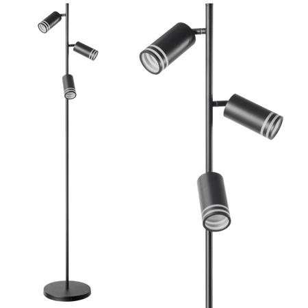 Stojací stojací lampa 3x GU10 černá ROMA Sanico Goldlux