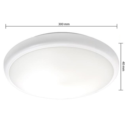 Plafond LED stropní svítidlo do koupelny Povrchová montáž 22W lm 4000K Neutrální 120° se senzorem pohybu Kulaté bílé IP65 Midas Masterled