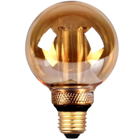 Dekorativní LED žárovka E27 G80 4W 200lm 1800lm Teplá bílá 320° DecoVintage Amber Pillar GOLDLUX (Polux)