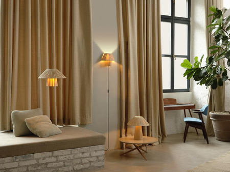 Dekorativní stropní závěsné svítidlo E27 s převisem Hnědý bambusový dekor Ledvance