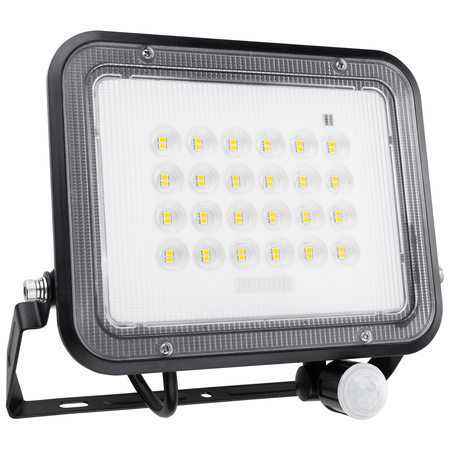Solární halogenový reflektor LED 100W Zahradní lampa 4000K IP65 PIR senzor pohybu + dálkové ovládání FULGOR LUMILED
