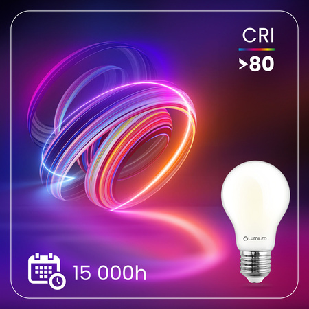 6x LED žárovka E27 A60 11W = 100W 1521lm 4000K neutrální bílá 360° FILAMENT LUMILED