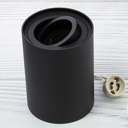 Povrchové Halogenové svítidlo GU10, SPOT TUBA 115mm Nastavitelná Kulatá Černá AMAT-L LUMILED