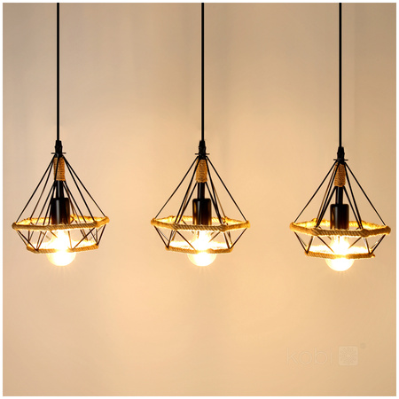 Dekorativní bambusová závěsná lampa 3x E27 Siena Kobi