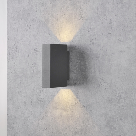 LED nástěnná elevace grafitová horní/spodní část 2x2.5W 4000K neutrální bílá ORLEAN GOLDLUX (Polux)