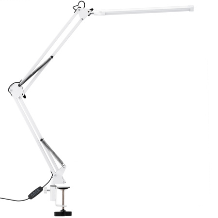 Stolní lampa LED 12W, CCT USB stmívatelná Bílá s držákem COSMI LUMILED