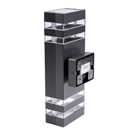 Zahradní nástěnné svítidlo shora dolů 2xGU10 Black Senzor pohybu a soumraku IP54 PROTEA LUMILED