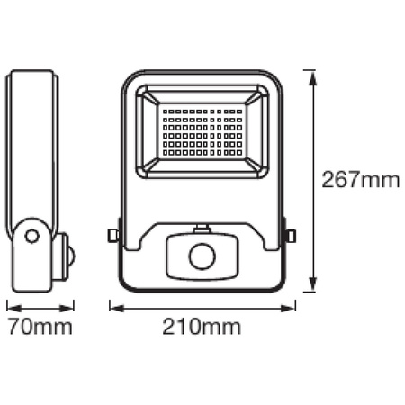 LED reflektor 50W 4500lm 4000K IP44 šedý se senzorem pohybu LEDVANCE Reflektor Endura