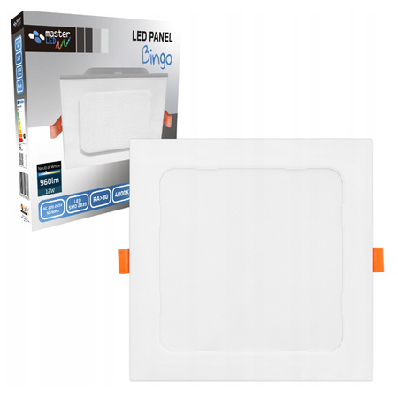 LED panelové stropní svítidlo 12W 960lm 4000K neutrální zapuštěné čtvercové bílé Proma Masterled