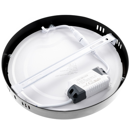 Přisazené stropní svítidlo LED panel 12W 4000K Černé kulaté Proma LVT