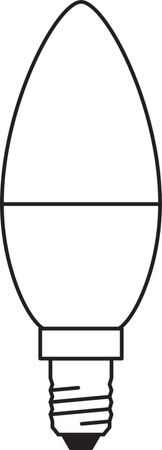 LED žárovka B35 E14 svíčka 6,8W = 60W 806lm 6500K studená bílá 220° Osram