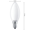 LED žárovka na svíčku E14 B35 6.5W = 60W 806lm 2700K Teplá bílá vlákno mléčné PHILIPS