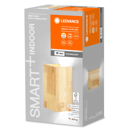Nástěnné svítidlo SMART+ WIFI Chytré nástěnné svítidlo 12W ORBIS SWAN WOOD LEDVANCE