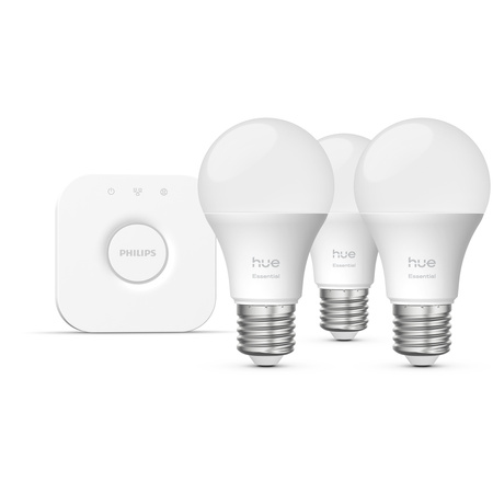 3x LED žárovka E27 A60 8W = 60W 806lm 2200-6500K CCT + RGB SMART Smart Bluetooth ZigBee White and Color Ambiance + Bridge Bridge Philips HUE Starter Kit