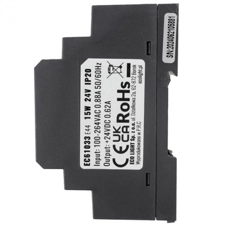 Ecolight Premium Line 15W 24V LED napájecí zdroj na DIN lištu