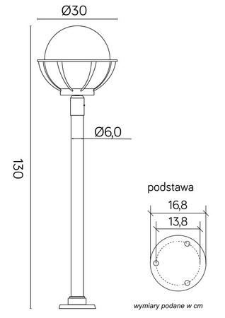 Venkovní stojící zahradní lampa POST Koule s košem 250 K 5002/1/KPO 250 E27 130cm Su-Ma