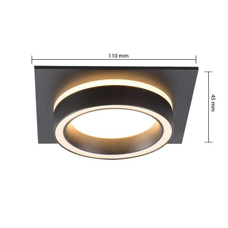 Halogenový bodový reflektor Masterled GX53 Square Black Matt Arcadio pro montáž pod omítku