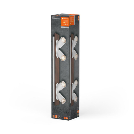 LED nástěnné stropní světlo LED reflektor 4-bodový dekorativní dřevo 13,6W GU10 bílý LEDVANCE