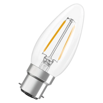 LED žárovka B35 B22d svíčka 1,8W = 25W 250lm 2700K teplá bílá 300° Filament STAR CLASSIC Osram