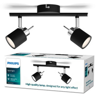 Stropní svítidlo MERANTI 2x GU10 Nástěnný reflektor Pohyblivý černý PHILIPS