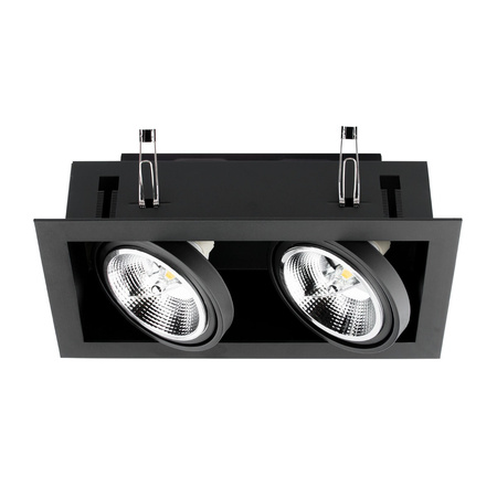 Halogenové pohyblivé svítidlo pod omítku 2x GU10 ES111 obdélníkové černé