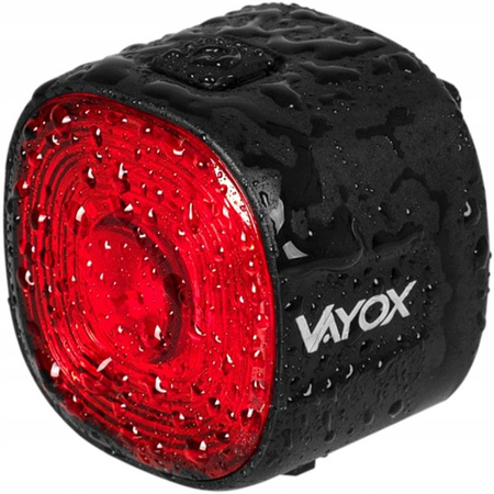 Zadní svítilna na kolo červená SMART USB-C 6 režimů IP66 POWERFUL VAYOX