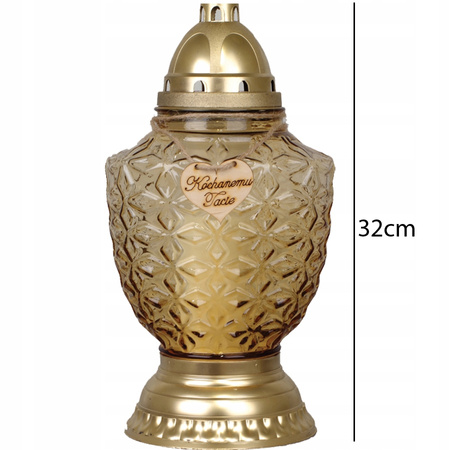 4x skleněná svíčka na hrob milovaného táty 52h s celoroční vložkou 32cm