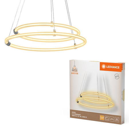 Dekorativní LED 21W 2400lm 3000K teplé stmívatelné závěsné stropní svítidlo šedá Dekor Ledvance