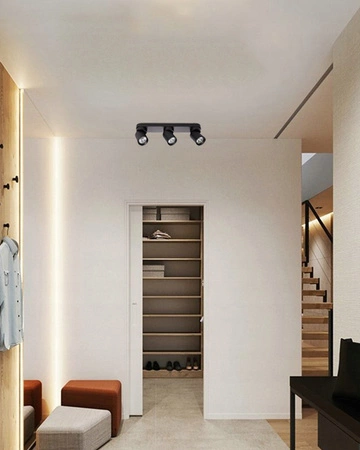 TIMO Stropní nástěnná lampa Nástěnná lampa Reflektor Pohyblivé halogenové svítidlo 3xGU10 Black LVT