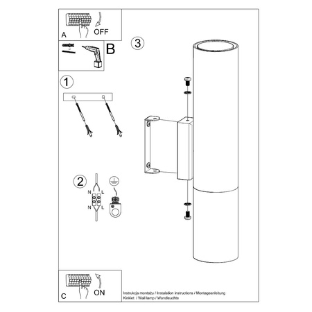 Nástěnné svítidlo LOOPEZ 2xGU10 Up-Down Elegant Black-Copper SOLLUX