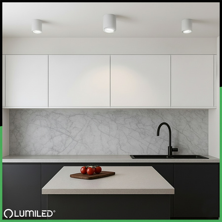 Povrchová montáž HALOGEN Spot Tuba Movable LUNDO GU10 LUMILED Round White 80mm