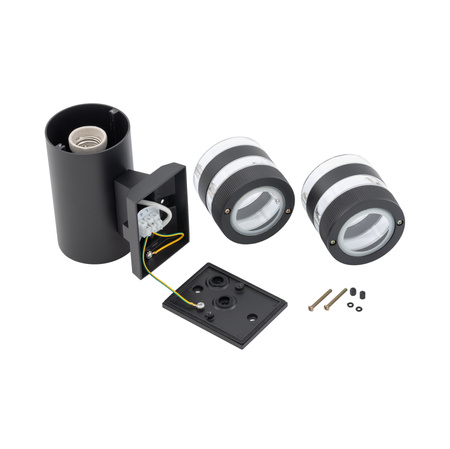 Zahradní lampa Zvýšená nástěnná lampa SIERRA II 4422 2xE27 IP54 Horní Spodní Černá Nowodvorski