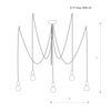 Stropní svítidlo SPIDER 6788 Nowodvorski černá 5xE27 Závěsné svítidlo Spider 300 cm Moderní